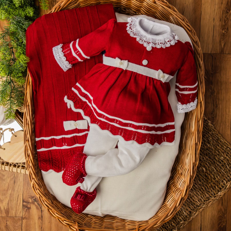  Saída de maternidade- Carla vermelho com branco